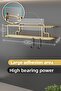 Spice Rack Luxury Metal Gold Kitchen Shelf Bathroom Shelf with Adhesive Hooks Stylish Design Salt Shaker Hanger - 4
