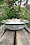 36 cm 4.5 Liter Enamel Basin for Whipping and Mixing, Dough Basin. Meyvelik. Dowry. Big Bowl - 7
