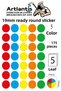 19 mm Colorful Ready-Made Round Label 1 Pack of 175 Mix Color Office Labels Self Adhesive Nok