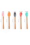 Set of 5 Mini Bamboo Spatulas - Egg Brush - Bamboo Handle - Baby Compatible - 2
