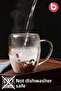 Double Walled 250ml Glass Mug with Handle Set of 2 - Floral - 2