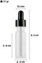 6 Pieces 10 ml Transparent Serum Dropper Bottle - White Dropper Glass with Black Metal Cap - 2