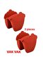 قفازات فرن من السيليكون Vak Vak قطعتين باللون الأحمر