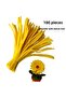 100 Pieces Yellow Chenille, Feathered Wire Suitable for Flower Making, 30 cm 6 mm