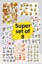 8 Sheets Cute Animal Sticker Set