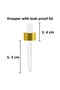 20 ml Transparent Serum Drop Bottle - 20 Cc Leakproof Gold Metal Lid Dropper 1 Piece - 3