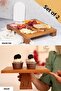 2-piece Tityos Cube Footed 30x30 Cm and Pyramid 29x29 Cm Wooden Square Cake Presentation Serving Plate Set - 5
