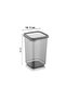Set of 24 Large Size Square Food Storage Container with Labels Anthracite 24 X 1.10 Lt - 3