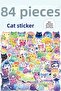 84 Pieces Cute Cats Sticker Set - Pen Laptop Notebook Water Bottle Sticker