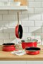 Nostalgia Enamel Red Frying Pot - 6
