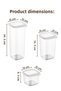 6-Piece Peggy Square Food Storage Container with Colored Labels 2x (0.55 Liters, 1.2 Liters, 1.75 Liters) White - 7