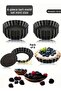 Set of 6 Mini Size Tart Molds with Removable Base, Carbon Steel Cake Mold, 10 cm - 3