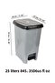 25 Liter Pedal Grey Bathroom Kitchen Trash Can Black Lid Slim Pedal Trash Can - 4