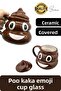Humorous Poo Poop Emoji 3D Ceramic Smile - Funny Cartoon Cup with Lid