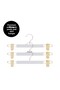 White Wood Look Pants and Skirt Hanger Special Gold Hook 12 Pieces