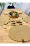 Jute wicker Placemat oval coaster and basket 13 pieces - 3