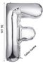 Foil Balloon Letter F Helium Balloon 36 cm Silver Color - Letter F Balloon - Letter Foil Balloon - 16 Inch