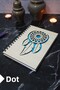 Dream Catcher Themed Wooden Cover Notebook - Dotted Notebook - Agenda - School Notebook (A5 - 120 Pages)