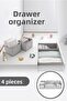مجموعة صناديق تنظيم للأدراج مكونة من 4 أقسام باللون الرمادي