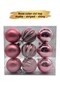New Year Ball Decoration 6 cm 9 Pieces Matte Glossy Draw. Rose Gold Brs-3570 - 3