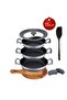 Try Cook 7 Piece Gray Fireproof Non-Stick Diamond Coated Saucepan Set