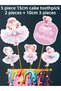 Ballerina Themed 26-Piece Giant Set Birthday Decoration Banner Cake Picks Cupcake Decoration - 4