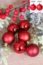 Christmas Tree Ornament 4 cm Red Ball Set of 6 - 2