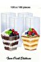 Transparent Crystal Mica Hard Plastic Cubic Prism Bowl 120 Cc 100 Pieces Without Cover Presentation Container