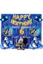 Dark Blue Fox Sonic Boom Concept 6 Years Old Balloon Set Sonic Theme Birthday Background Decoration Balloon Set