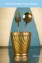 Countertop Spoon Holder Decorative Vertical Spoon Holder Cylinder Spoon Holder Antique Gold Color Model 14 - 6