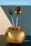 Countertop Spoon Holder Decorative Vertical Spoon Holder Cylinder Spoon Holder Gold Color Model 22 - 6