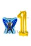 Batman Concept 1 Year Old Balloon Set Batman Bat and Gold Number Balloon Birthday Balloon Set