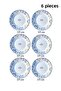 Cross Stitch Lilac Premium Porcelain Cake Plate Set for 6 People - Purple Flower Pattern, 19 cm - 4