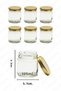 6 Pieces Glass Jar 105ml Gold Metal Decked Decorative Jar Suitable for Food, Cream and Food Use