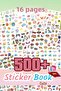 Sticker Set, 500 Pieces, 16 Pages Sticker Book, Agenda, Bullet Journal, Diary, Laptop, Phone