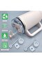 3 Sets (9 Pieces) Clear 10 mm Leakproof Set with Straw for 40 and 30 oz Thermos - 4