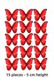 Red Butterfly 15 Pieces 6 cm 4 cm Edible Pastry Decoration Cookie Cupcake Sugar Pastry Paper Print