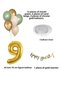 Moldy Green Chrome Gold Sand Beige and Number Birthday Set with Balloons - 2
