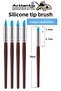 Blue Silicone Tip Brush Modeling 5 in 1 Pack Rubber Polymer Clay Pottery Ceramic Sculpting Pen - 3