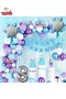 Luxury 8-Year-Old Girls' Frozen Elsa Themed Snowflake Foil Birthday Party Set Decoration - 3