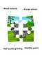 5 Pieces Wooden 4 Piece Puzzle My Baby's First Bib Set (Rakon-Koala-Leopard-Wolf-Muse) - 2