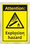 Caution Explosion Danger - Warning Sign 24 X 34 cm Polycarbonate