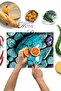 Glass Cutting Board Chopping Board Turquoise Heart Dowry Gift 35X25 cm - 5