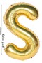 Foil Balloon Letter S Helium Balloon 100 cm Gold Color - Letter S Balloon - Letter Foil Balloon - 40 Inch