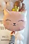 Pink Cat Foil Balloon with Gold Crown - 3