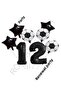 Star Number Football Ball Patterned Foil Balloon Set Age 12