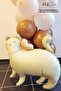 Retro White Cat - Gold Detailed and Balloon Footed Foil - 6
