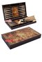 Trend Map Patterned Backgammon Set Large Size Backgammon with Checker Chamber