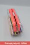 Transparent PVC Pencil Case Single Compartment Transparent Orange Pen Holder, orange Pencil Case