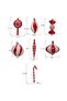 Candy - Ball and Walking Stick Silvery Striped Christmas Tree Ornament Set 14 Pieces - 4